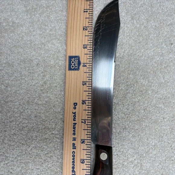 Cutco 1022 Butcher Knife 8 Inch Blade Classic Brown Woodgrain Handle USA ASIS - Picture 6 of 6